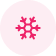Red snowflake icon on black background.